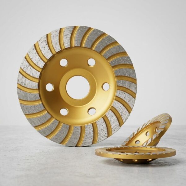 4.5 Inch Gold Turbo Diamond Grinding Cup Wheel – Heavy-Duty Angle Grinder Disc for Concrete, Masonry & Granite