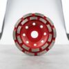 4.5 Inch Red Double Row Diamond Grinding Cup Wheel – Heavy-Duty Angle Grinder Disc for Concrete, Masonry & Stone
